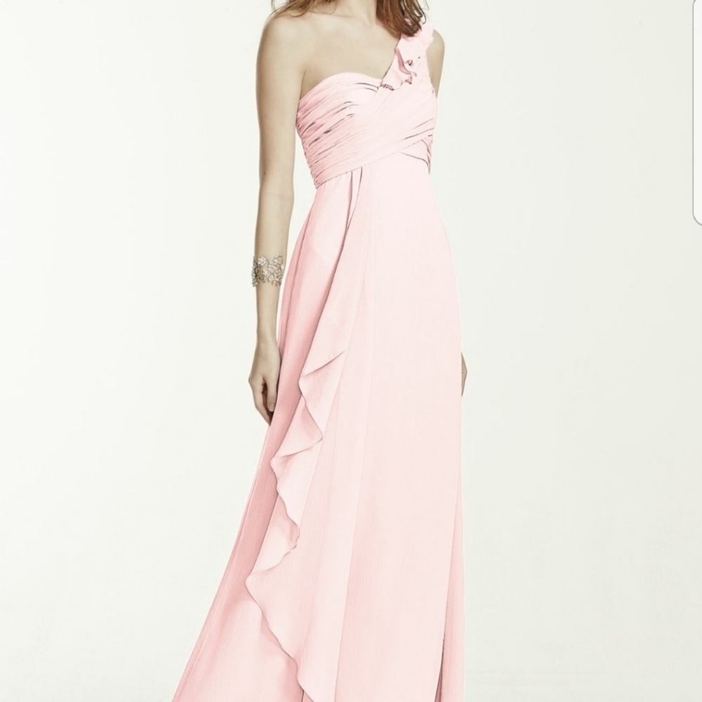 David's Bridal One Shoulder Dress